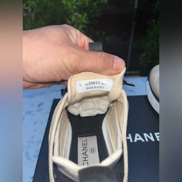 CHANEL Calfskin velvet trainers suede calfskin tpu sneaker G35617 Y53646 CC LOGO - Picture 16 of 16